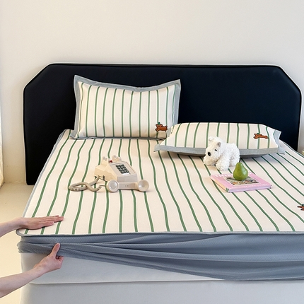 91家纺网 家纺一手货源 找家纺  （总）昔可家纺 2024新款A类900D数码印花刺绣床笠款冰丝席