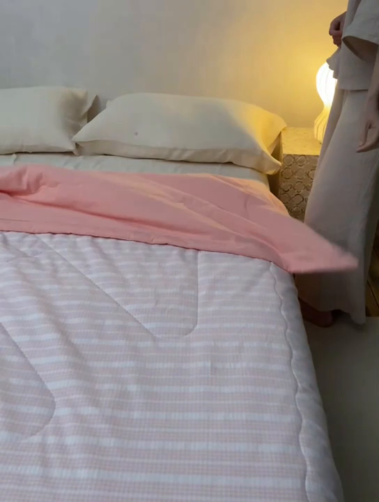 91家纺网 家纺一手货源 找家纺 安莱生活 2024新款水洗色织花漾夏被 花漾-嫩粉