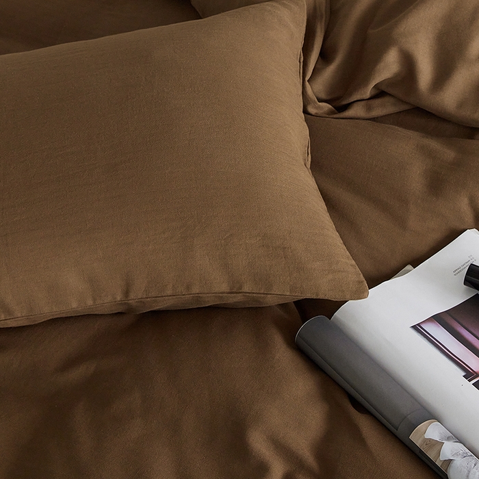 91家纺网 家纺一手货源 找家纺 梦享生活家居 2024新款全棉小提花四件套系列 摩卡+咖