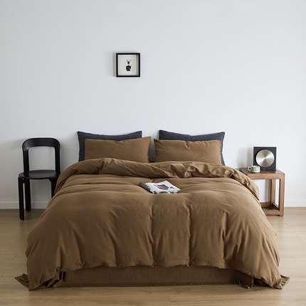 梦享生活家居 2024新款全棉小提花四件套系列 南瓜色