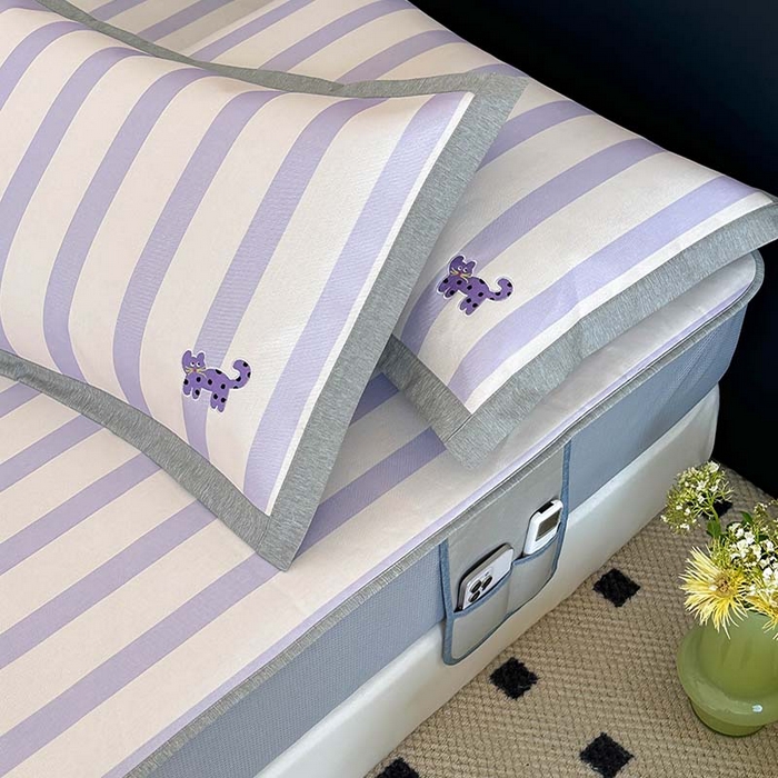 91家纺网 家纺一手货源 找家纺  （总）昔可家纺 2024新款A类900D数码印花刺绣床笠款冰丝席