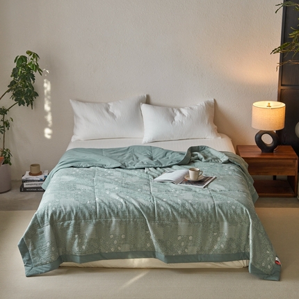 91家纺网 家纺一手货源 找家纺 （总）安莱生活 2024新品双层纱色织花妍缤纷单夏被