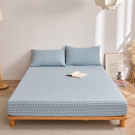 91家纺网 家纺一手货源 找家纺 （总）雅萱家纺 2024新款A类色织全棉水洗棉单床笠