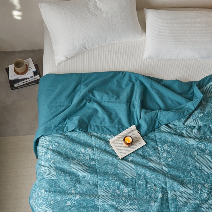 91家纺网 家纺一手货源 找家纺 安莱生活 2024新品双层纱色织花妍缤纷单夏被 花妍缤纷-筠雾