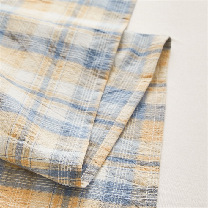 91家纺网 家纺一手货源 找家纺 雅萱家纺 2024新款A类色织全棉水洗棉单枕套 朦胧格