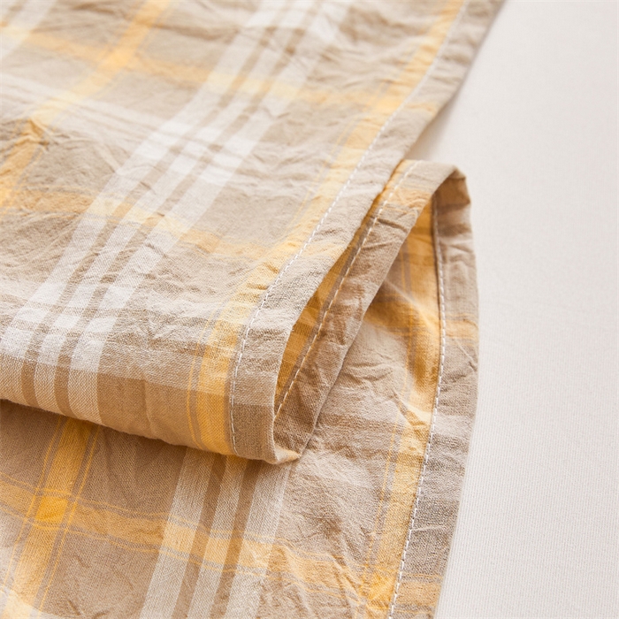 91家纺网 家纺一手货源 找家纺 雅萱家纺 2024新款A类色织全棉水洗棉单枕套 意境-卡其