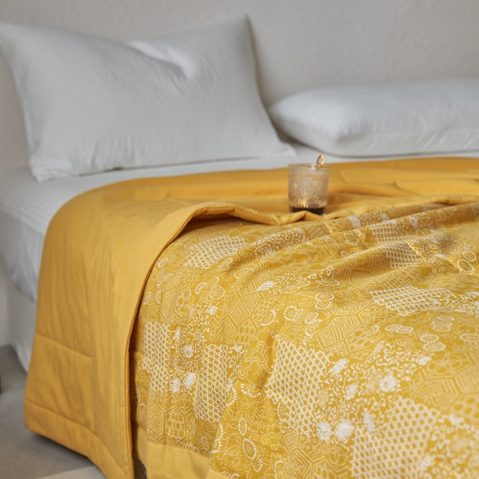 91家纺网 家纺一手货源 找家纺 （总）安莱生活 2024新品双层纱色织花妍缤纷单夏被