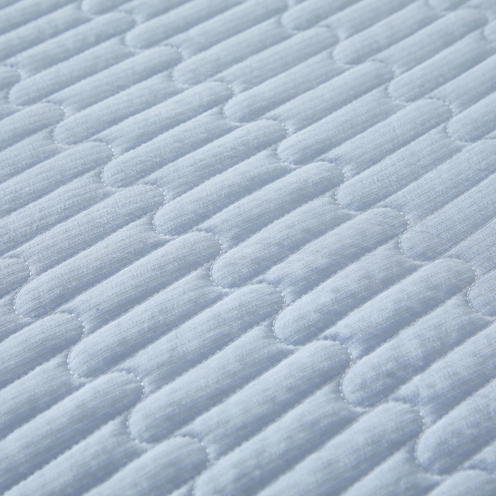 91家纺网 家纺一手货源 找家纺 绣女坊 2024新款泡泡棉床盖四件套 天青蓝