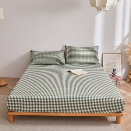 91家纺网 家纺一手货源 找家纺 （总）雅萱家纺 2024新款A类色织全棉水洗棉单床笠