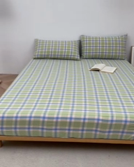 91家纺网 家纺一手货源 找家纺 雅萱家纺 2024新款A类色织全棉水洗棉单床笠 床笠-山野间