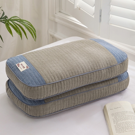 91家纺网 家纺一手货源 找家纺 （总）仁宇枕业 2024新款枕芯 全棉简约款砂洗面包枕头水洗棉全荞麦颈椎枕芯