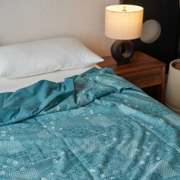 91家纺网 家纺一手货源 找家纺 安莱生活 2024新品双层纱色织花妍缤纷单夏被 花妍缤纷-筠雾