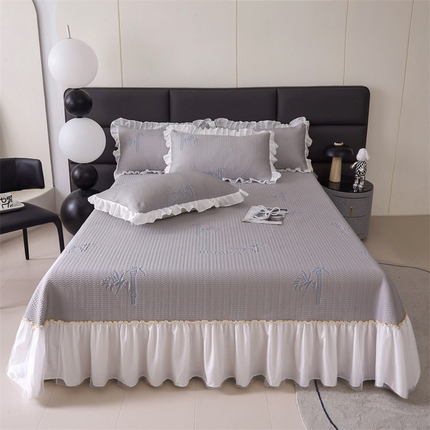 91家纺网 家纺一手货源 找家纺 （总）情恒家纺 2025新款凉感豆豆床盖款三件套（淡雅竹香）