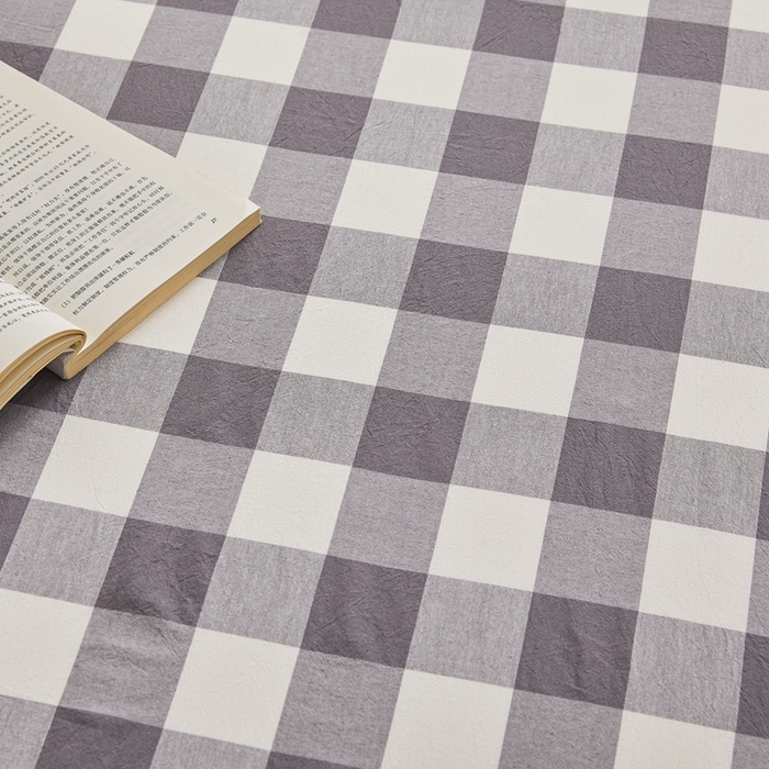 91家纺网 家纺一手货源 找家纺 雅萱家纺 2024新款A类色织全棉水洗棉单床笠 床笠-日和-大棕格