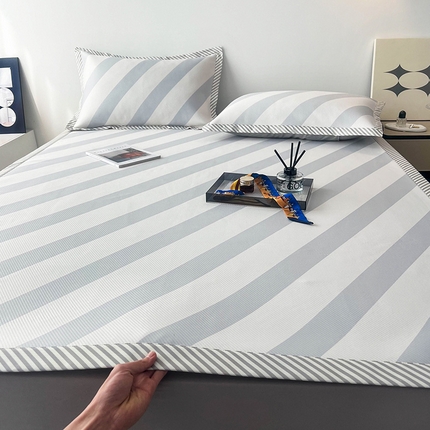 倾慕家纺 2024新款北欧简约印花夹棉凉席 洛林-灰