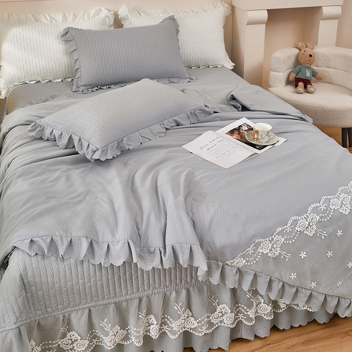 91家纺网 家纺一手货源 找家纺 （总）绣女坊 2024新款泡泡棉床盖四件套