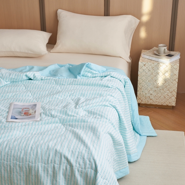 91家纺网 家纺一手货源 找家纺 （总）安莱生活 2024新款水洗色织锦瑟夏被