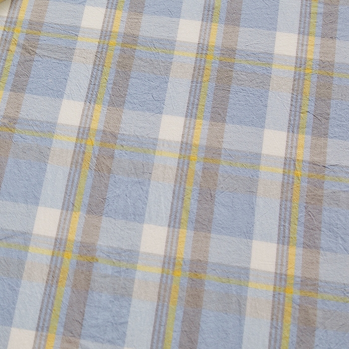 91家纺网 家纺一手货源 找家纺 雅萱家纺 2024新款A类色织全棉水洗棉单床笠 床笠-意境-兰星格