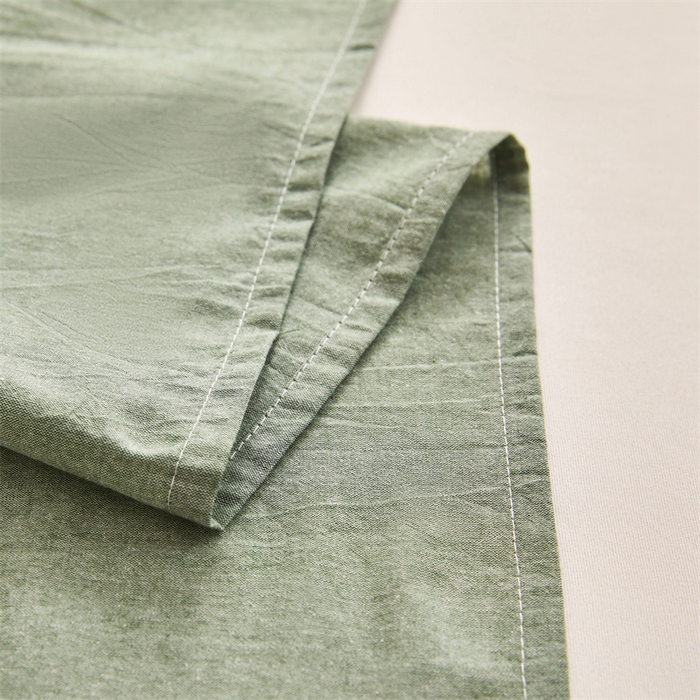 91家纺网 家纺一手货源 找家纺 雅萱家纺 2024新款A类色织全棉水洗棉单枕套 水墨绿