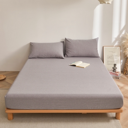 雅萱家纺 2024新款A类色织全棉水洗棉单床笠 床笠-荣耀灰