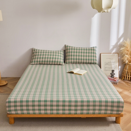 91家纺网 家纺一手货源 找家纺 （总）雅萱家纺 2024新款A类色织全棉水洗棉单床笠