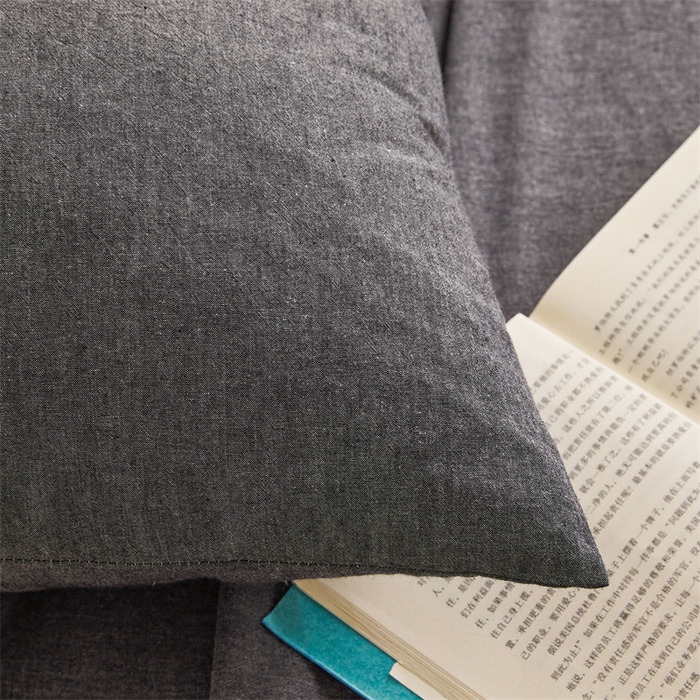 91家纺网 家纺一手货源 找家纺 雅萱家纺 2024新款A类色织全棉水洗棉单枕套 深孔灰