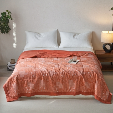 91家纺网 家纺一手货源 找家纺 （总）安莱生活 2024新品双层纱色织花妍缤纷单夏被