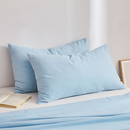 雅萱家纺 2024新款A类色织全棉水洗棉单枕套 艾利斯兰