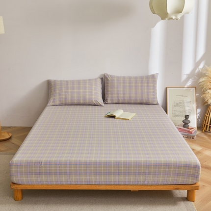 91家纺网 家纺一手货源 找家纺 （总）雅萱家纺 2024新款A类色织全棉水洗棉单床笠