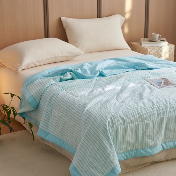 91家纺网 家纺一手货源 找家纺 （总）安莱生活 2024新款水洗色织锦瑟夏被