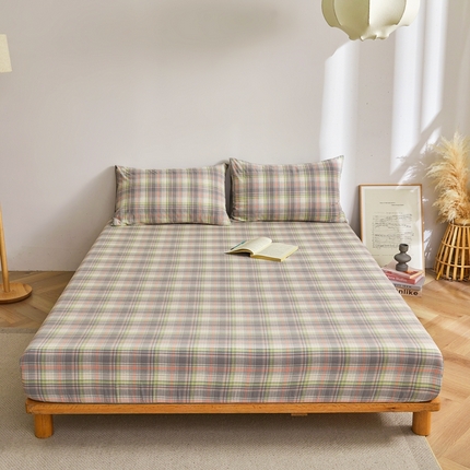 91家纺网 家纺一手货源 找家纺 （总）雅萱家纺 2024新款A类色织全棉水洗棉单床笠