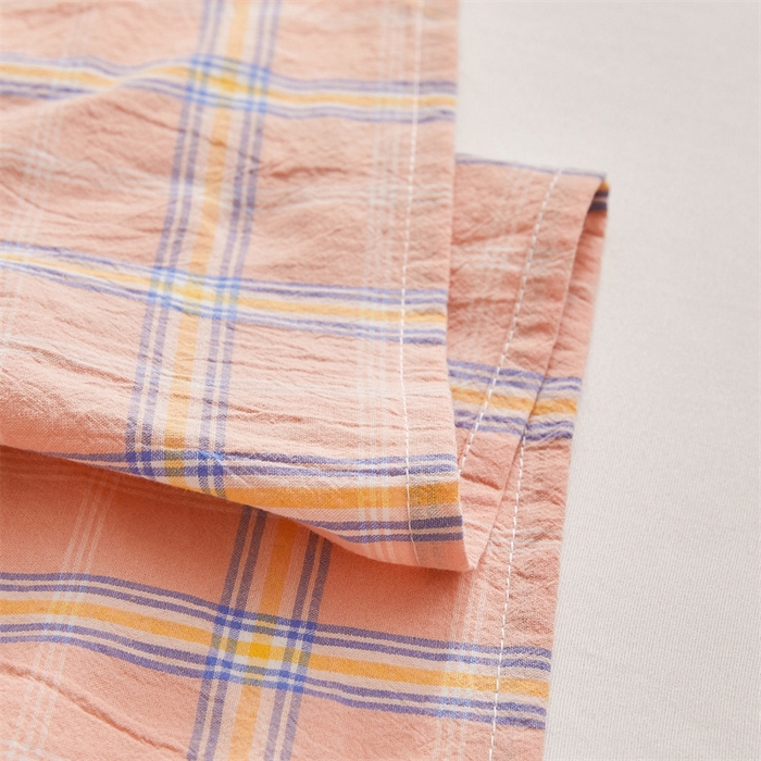 91家纺网 家纺一手货源 找家纺 雅萱家纺 2024新款A类色织全棉水洗棉单枕套 柔颜粉