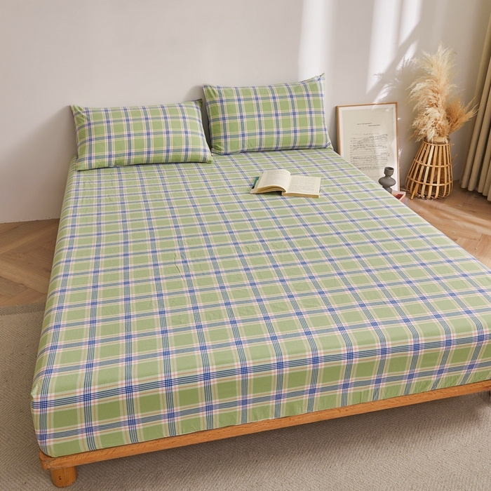 91家纺网 家纺一手货源 找家纺 雅萱家纺 2024新款A类色织全棉水洗棉单床笠 床笠-山野间