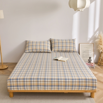 91家纺网 家纺一手货源 找家纺 （总）雅萱家纺 2024新款A类色织全棉水洗棉单床笠