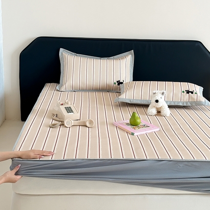 91家纺网 家纺一手货源 找家纺  （总）昔可家纺 2024新款A类900D数码印花刺绣床笠款冰丝席