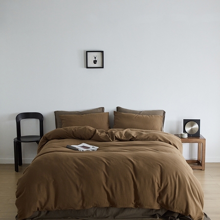 梦享生活家居 2024新款全棉小提花四件套系列 摩卡+咖