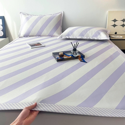 倾慕家纺 2024新款北欧简约印花夹棉凉席 洛林-紫