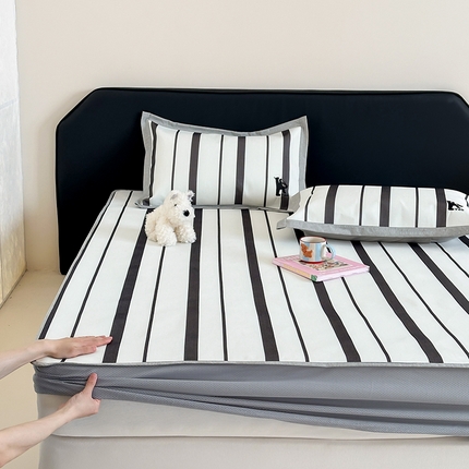 91家纺网 家纺一手货源 找家纺  （总）昔可家纺 2024新款A类900D数码印花刺绣床笠款冰丝席