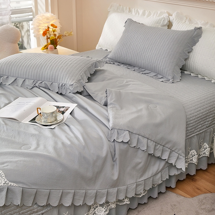 91家纺网 家纺一手货源 找家纺 （总）绣女坊 2024新款泡泡棉床盖四件套