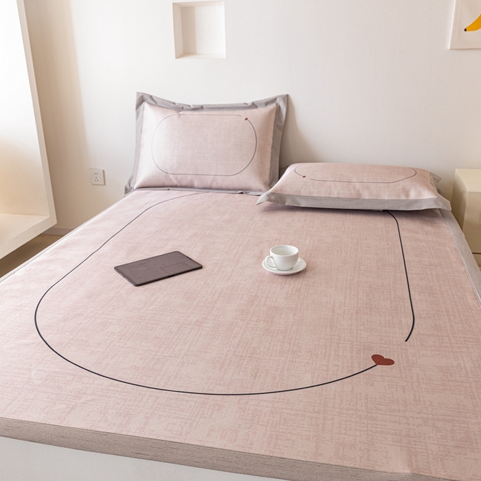 91家纺网 家纺一手货源 找家纺 本希家居 2024新款花漾清新系列高端可水洗冰丝席 心动平席