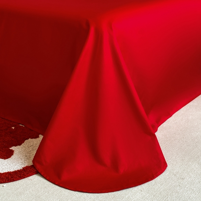 91家纺网 家纺一手货源 找家纺 欧乐蒂 2025新款亲肤棉婚庆刺绣四件套-终版 家有喜事-红