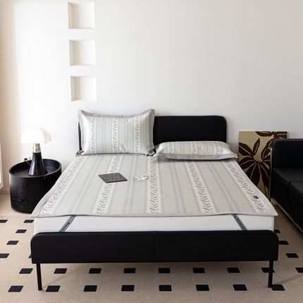 91家纺网 家纺一手货源 找家纺 本希家居 2024新款简约轻奢系列高端可水洗冰丝席 清雅花房平席