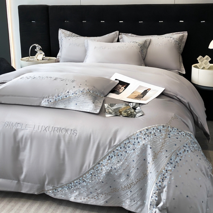 91家纺网 家纺一手货源 找家纺 欧乐蒂 2025新款星梦-高支高密新疆长绒棉四件套-终版 星梦-深空灰