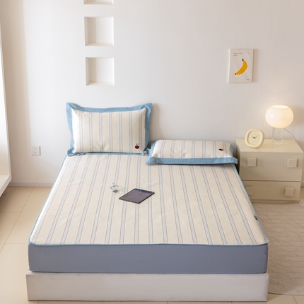 本希家居 2024新款小清新刺绣系列高端可水洗冰丝席 小丑皮皮床笠