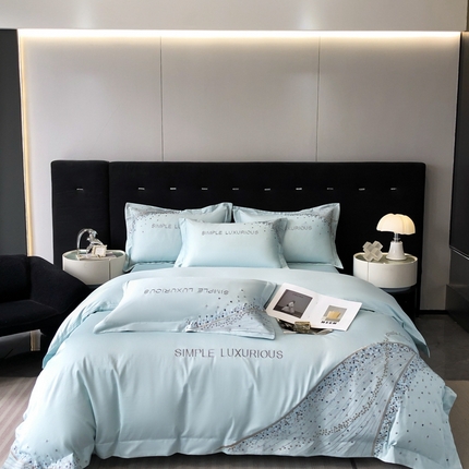 欧乐蒂 2025新款星梦-高支高密新疆长绒棉四件套-终版 星梦-梵星蓝