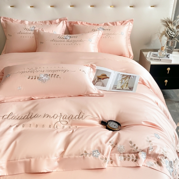 91家纺网 家纺一手货源 找家纺 欧乐蒂 2025新款花寐-高支高密新疆长绒棉四件套-终版 花寐-樱花粉