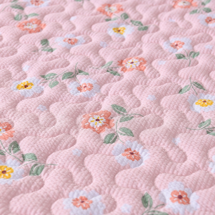 91家纺网 家纺一手货源 找家纺 艾裙海 2025新款云感双层纱单床盖 花香依然