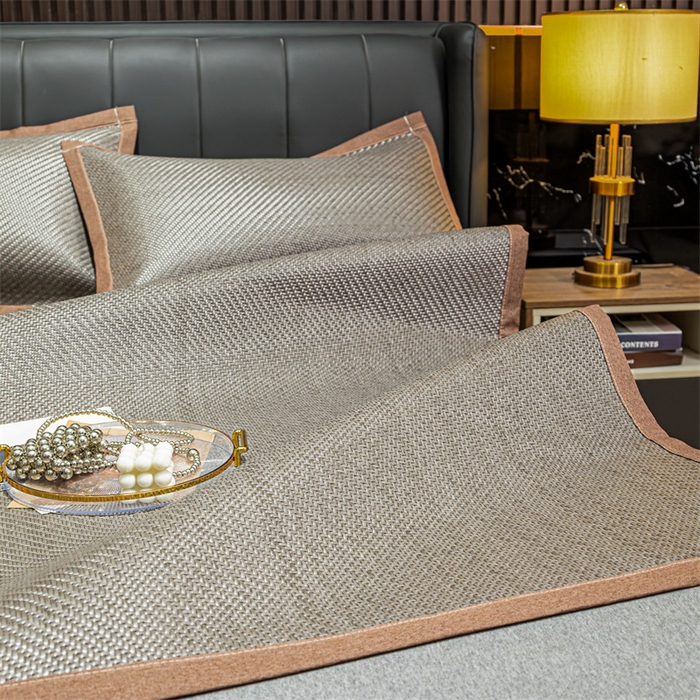 91家纺网 家纺一手货源 找家纺 共鸣沙发垫 2024新款野山藤凉席 野山藤浅灰色