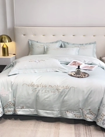 91家纺网 家纺一手货源 找家纺 欧乐蒂 2025新款花寐-高支高密新疆长绒棉四件套-终版 花寐-月光蓝