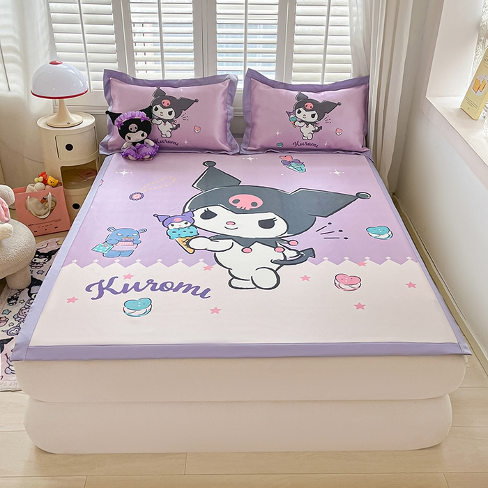 91家纺网 家纺一手货源 找家纺 （总）金爱家 2024新款A类三丽鸥授权数码印花中分子1200D凉感冰丝宽边凉感软席